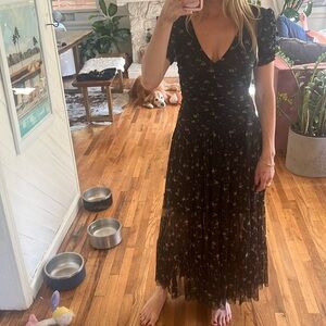 MISA Los Angeles Rebecca Floral Mesh Dress - size XS